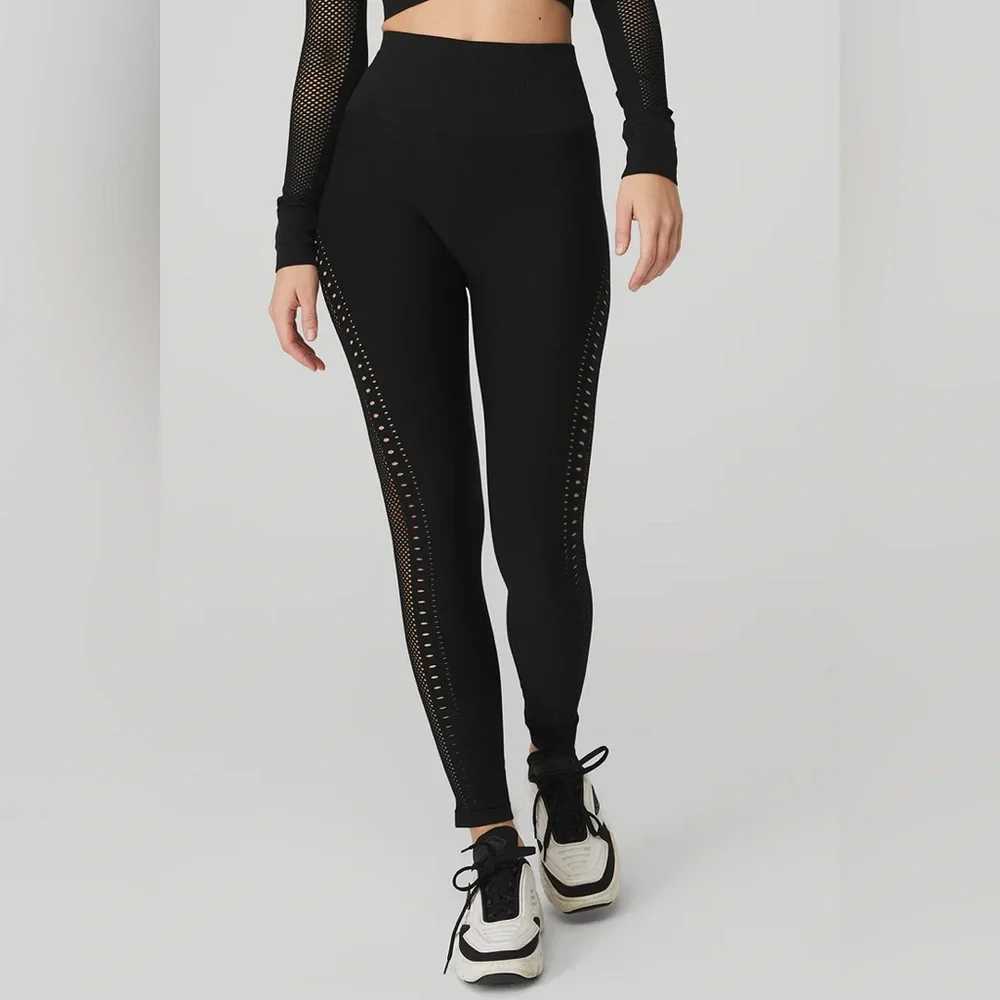 Alo Yoga Seamless High-Waist 7/8 Open Air Leggings - Picture 1 of 7